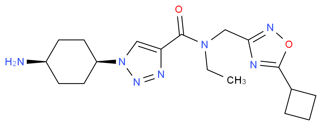 1-(cis-4-aminocyclohexyl)-N-[(5-cyclobutyl-1,2,4-oxadiazol-3-yl)methyl]-N-ethyl-1H-1,2,3-triazole-4-carboxamide_Molecular_structure_CAS_)