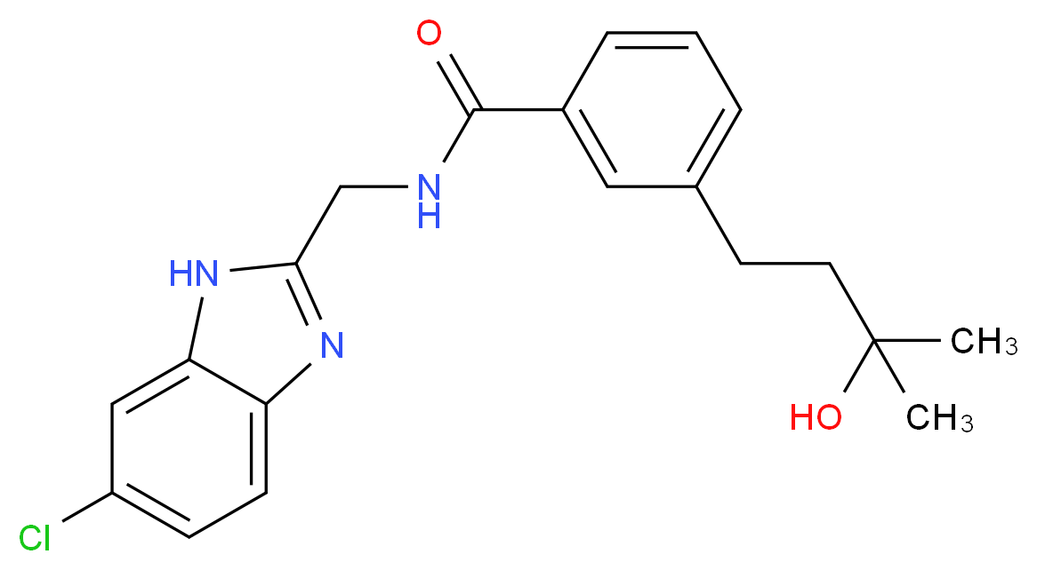 N-[(6-chloro-1H-benzimidazol-2-yl)methyl]-3-(3-hydroxy-3-methylbutyl)benzamide_Molecular_structure_CAS_)