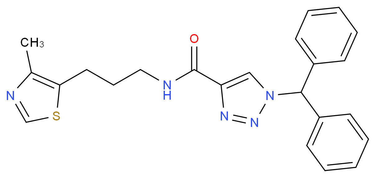 1-(diphenylmethyl)-N-[3-(4-methyl-1,3-thiazol-5-yl)propyl]-1H-1,2,3-triazole-4-carboxamide_Molecular_structure_CAS_)