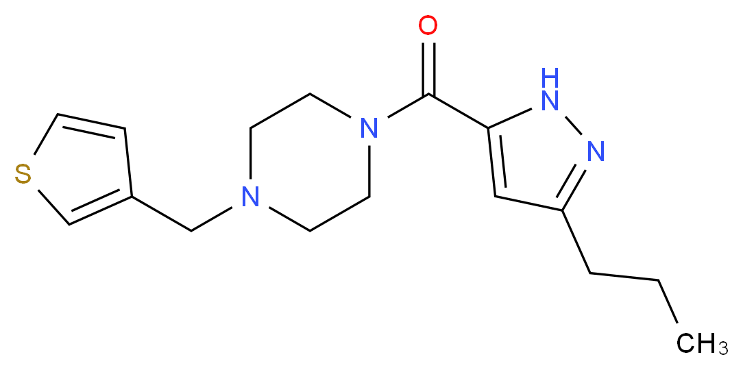 1-[(3-propyl-1H-pyrazol-5-yl)carbonyl]-4-(3-thienylmethyl)piperazine_Molecular_structure_CAS_)