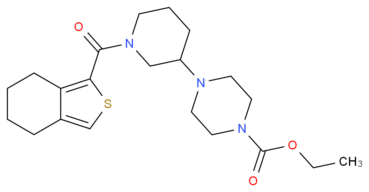 ethyl 4-[1-(4,5,6,7-tetrahydro-2-benzothien-1-ylcarbonyl)-3-piperidinyl]-1-piperazinecarboxylate_Molecular_structure_CAS_)