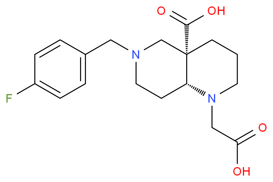 (4aS*,8aR*)-1-(carboxymethyl)-6-(4-fluorobenzyl)octahydro-1,6-naphthyridine-4a(2H)-carboxylic acid_Molecular_structure_CAS_)