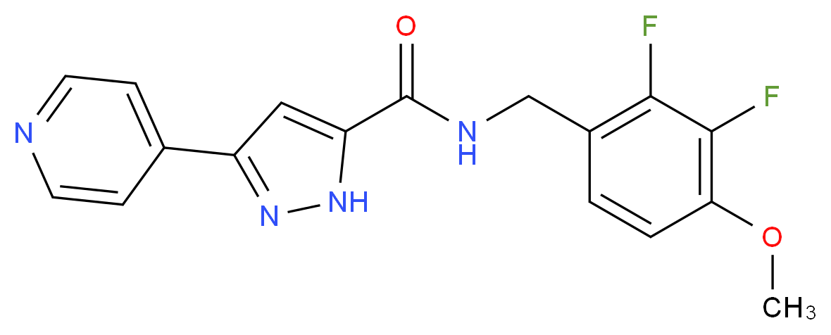 N-(2,3-difluoro-4-methoxybenzyl)-3-pyridin-4-yl-1H-pyrazole-5-carboxamide_Molecular_structure_CAS_)