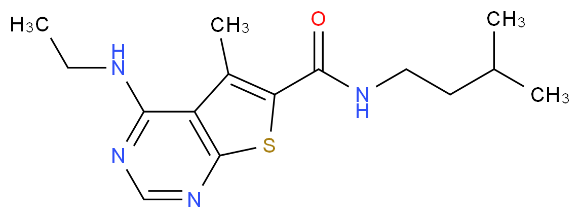 4-(ethylamino)-5-methyl-N-(3-methylbutyl)thieno[2,3-d]pyrimidine-6-carboxamide_Molecular_structure_CAS_)