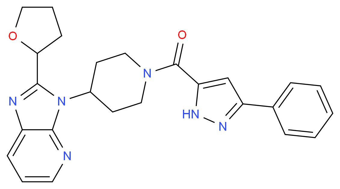 3-{1-[(3-phenyl-1H-pyrazol-5-yl)carbonyl]-4-piperidinyl}-2-(tetrahydro-2-furanyl)-3H-imidazo[4,5-b]pyridine_Molecular_structure_CAS_)