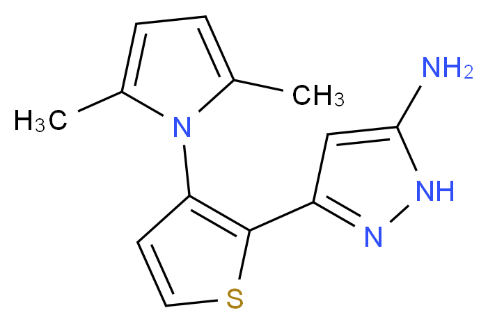 3-[3-(2,5-Dimethyl-1H-pyrrol-1-yl)-2-thienyl]-1H-pyrazol-5-amine_Molecular_structure_CAS_)