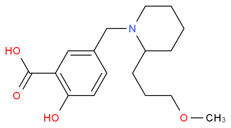 2-hydroxy-5-{[2-(3-methoxypropyl)-1-piperidinyl]methyl}benzoic acid_Molecular_structure_CAS_)