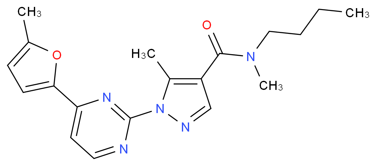 N-butyl-N,5-dimethyl-1-[4-(5-methyl-2-furyl)-2-pyrimidinyl]-1H-pyrazole-4-carboxamide_Molecular_structure_CAS_)