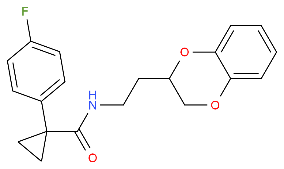 N-[2-(2,3-dihydro-1,4-benzodioxin-2-yl)ethyl]-1-(4-fluorophenyl)cyclopropanecarboxamide_Molecular_structure_CAS_)