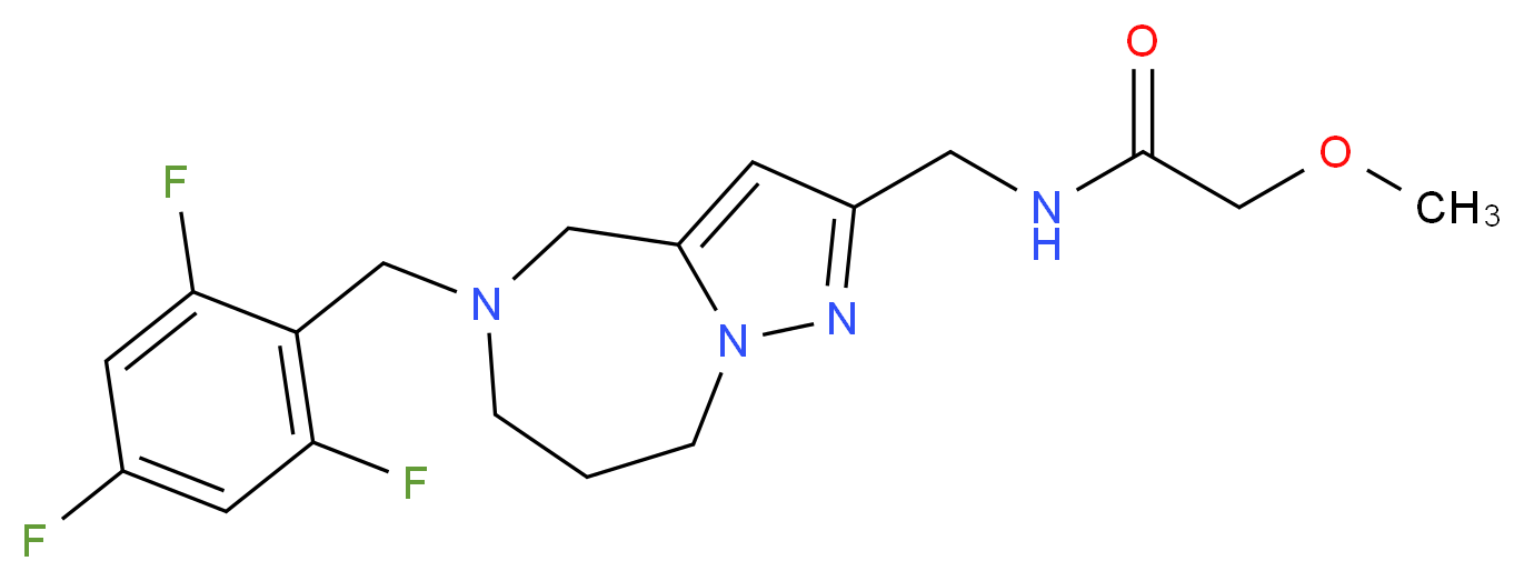 2-methoxy-N-{[5-(2,4,6-trifluorobenzyl)-5,6,7,8-tetrahydro-4H-pyrazolo[1,5-a][1,4]diazepin-2-yl]methyl}acetamide_Molecular_structure_CAS_)