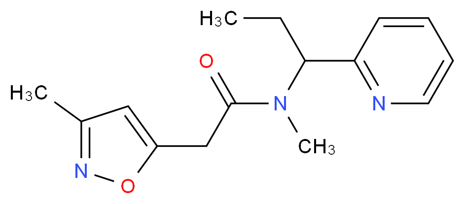 N-methyl-2-(3-methylisoxazol-5-yl)-N-(1-pyridin-2-ylpropyl)acetamide_Molecular_structure_CAS_)