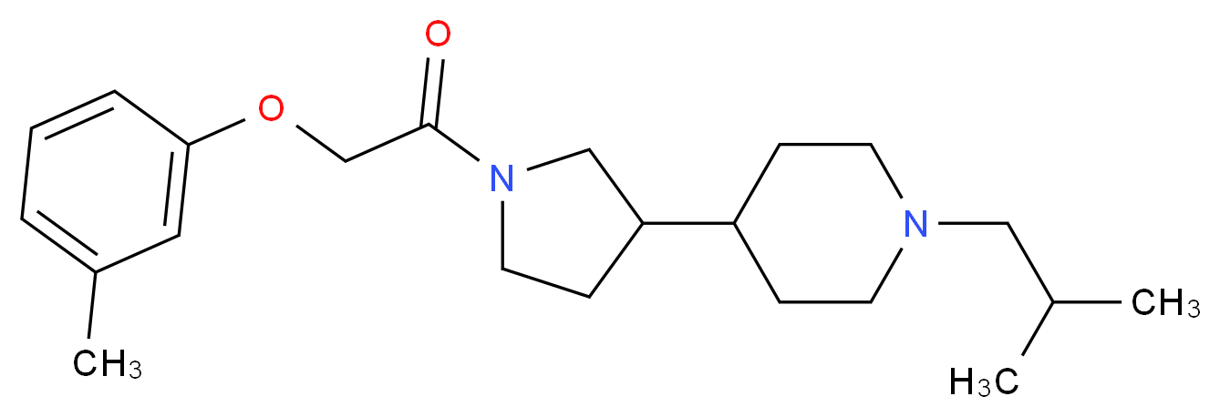 1-isobutyl-4-{1-[(3-methylphenoxy)acetyl]-3-pyrrolidinyl}piperidine_Molecular_structure_CAS_)