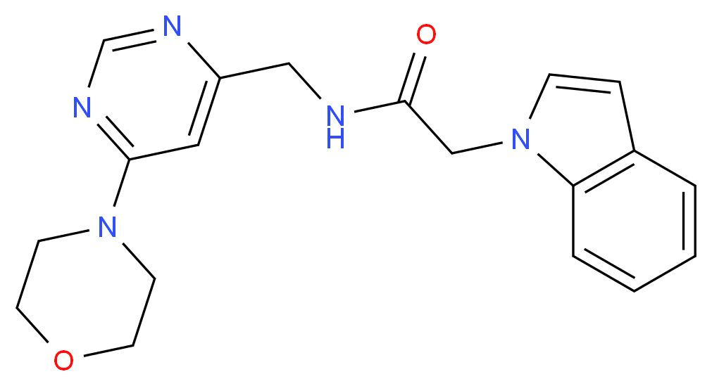 2-(1H-indol-1-yl)-N-{[6-(4-morpholinyl)-4-pyrimidinyl]methyl}acetamide_Molecular_structure_CAS_)