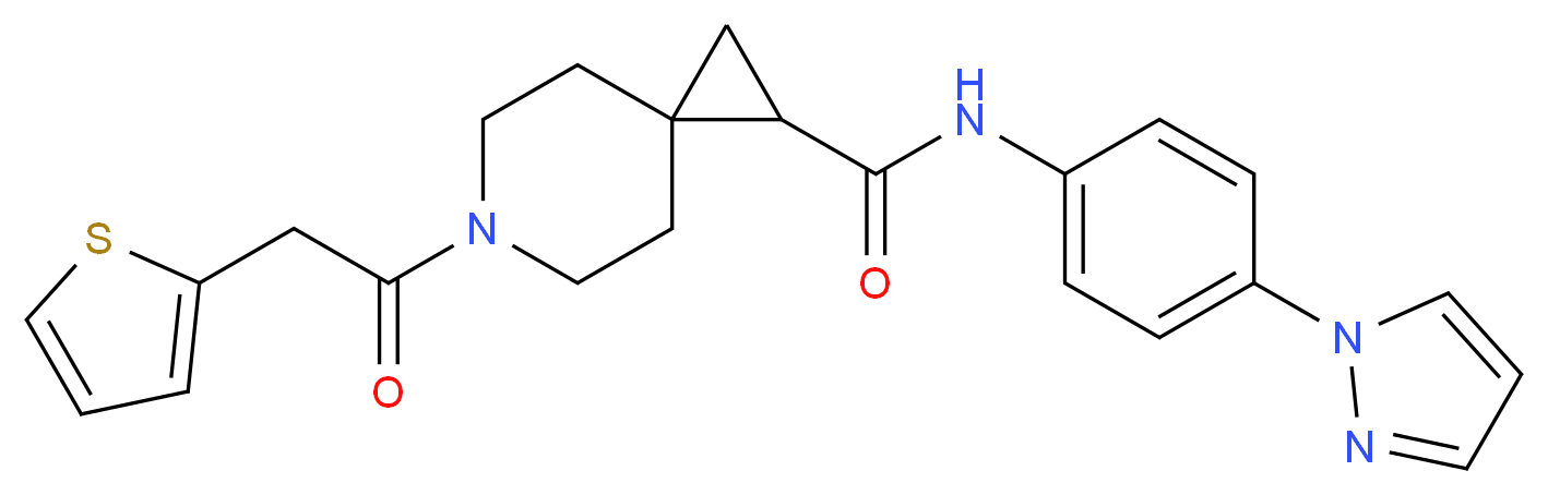 N-[4-(1H-pyrazol-1-yl)phenyl]-6-(2-thienylacetyl)-6-azaspiro[2.5]octane-1-carboxamide_Molecular_structure_CAS_)