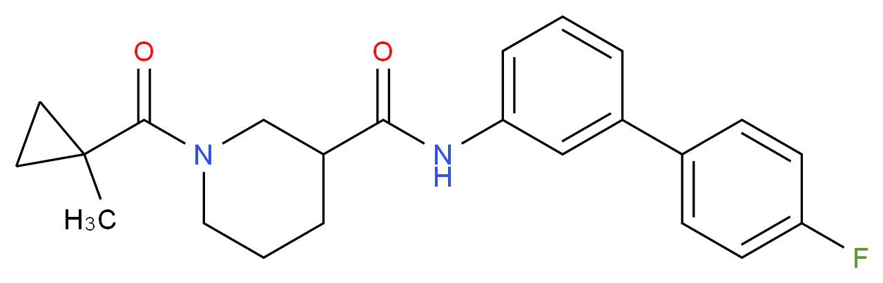 N-(4'-fluoro-3-biphenylyl)-1-[(1-methylcyclopropyl)carbonyl]-3-piperidinecarboxamide_Molecular_structure_CAS_)