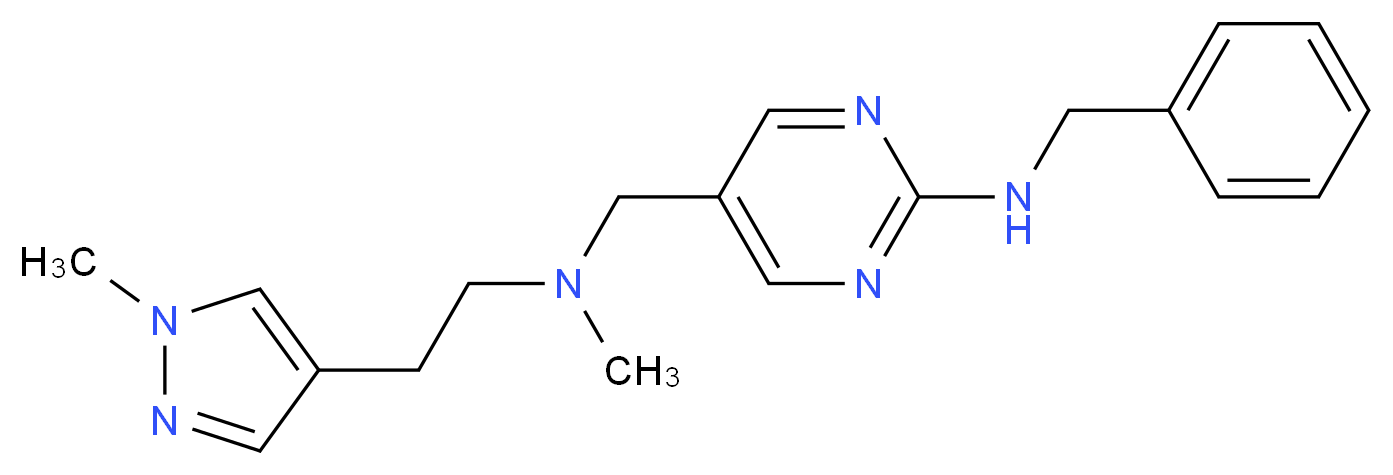 N-benzyl-5-({methyl[2-(1-methyl-1H-pyrazol-4-yl)ethyl]amino}methyl)pyrimidin-2-amine_Molecular_structure_CAS_)