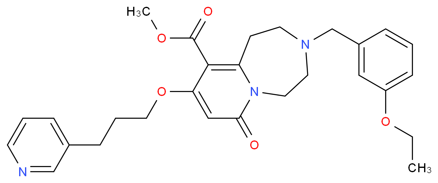 methyl 3-(3-ethoxybenzyl)-7-oxo-9-[3-(3-pyridinyl)propoxy]-1,2,3,4,5,7-hexahydropyrido[1,2-d][1,4]diazepine-10-carboxylate_Molecular_structure_CAS_)