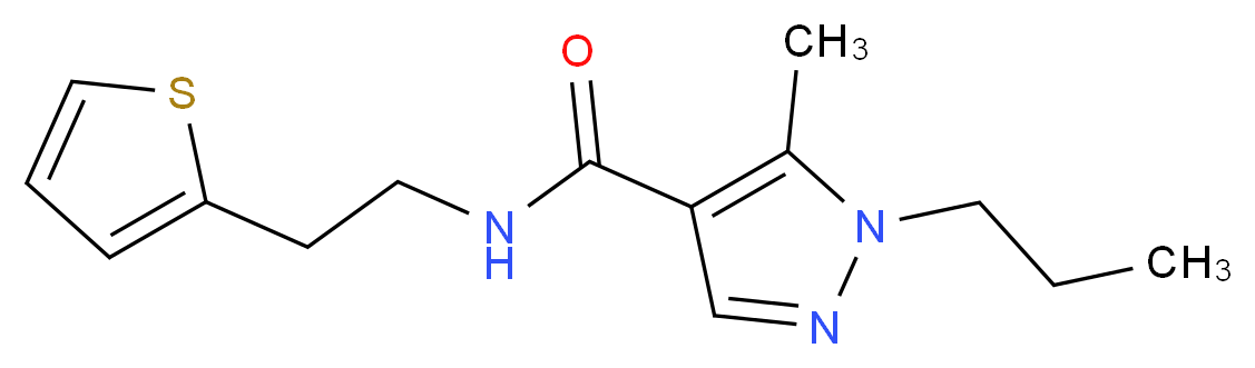 5-methyl-1-propyl-N-[2-(2-thienyl)ethyl]-1H-pyrazole-4-carboxamide_Molecular_structure_CAS_)