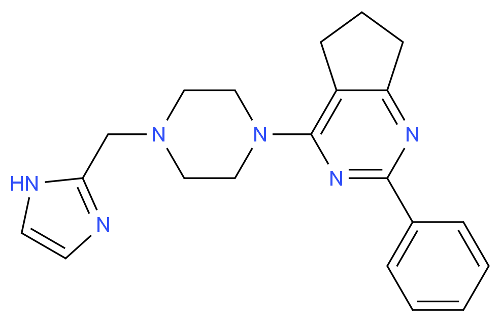 4-[4-(1H-imidazol-2-ylmethyl)-1-piperazinyl]-2-phenyl-6,7-dihydro-5H-cyclopenta[d]pyrimidine_Molecular_structure_CAS_)