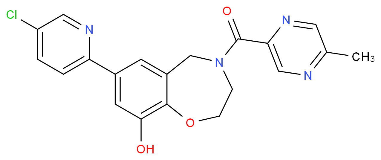 7-(5-chloropyridin-2-yl)-4-[(5-methylpyrazin-2-yl)carbonyl]-2,3,4,5-tetrahydro-1,4-benzoxazepin-9-ol_Molecular_structure_CAS_)