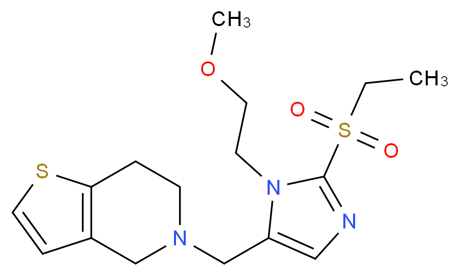 5-{[2-(ethylsulfonyl)-1-(2-methoxyethyl)-1H-imidazol-5-yl]methyl}-4,5,6,7-tetrahydrothieno[3,2-c]pyridine_Molecular_structure_CAS_)