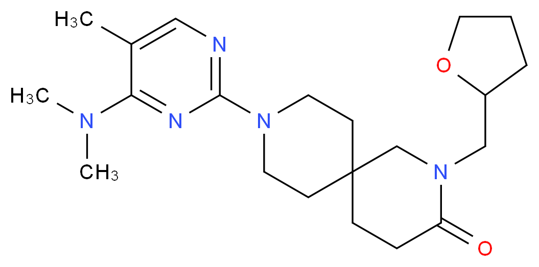 9-[4-(dimethylamino)-5-methylpyrimidin-2-yl]-2-(tetrahydrofuran-2-ylmethyl)-2,9-diazaspiro[5.5]undecan-3-one_Molecular_structure_CAS_)