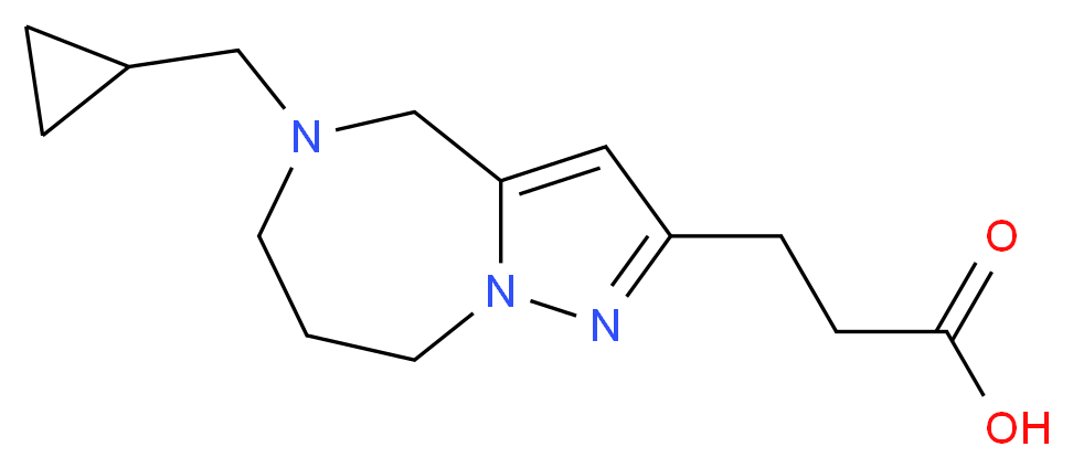 3-[5-(cyclopropylmethyl)-5,6,7,8-tetrahydro-4H-pyrazolo[1,5-a][1,4]diazepin-2-yl]propanoic acid_Molecular_structure_CAS_)
