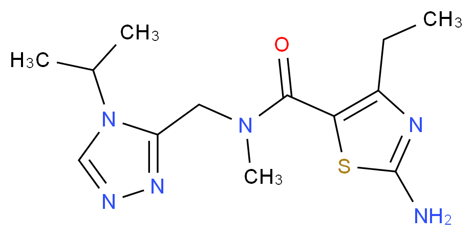 2-amino-4-ethyl-N-[(4-isopropyl-4H-1,2,4-triazol-3-yl)methyl]-N-methyl-1,3-thiazole-5-carboxamide_Molecular_structure_CAS_)