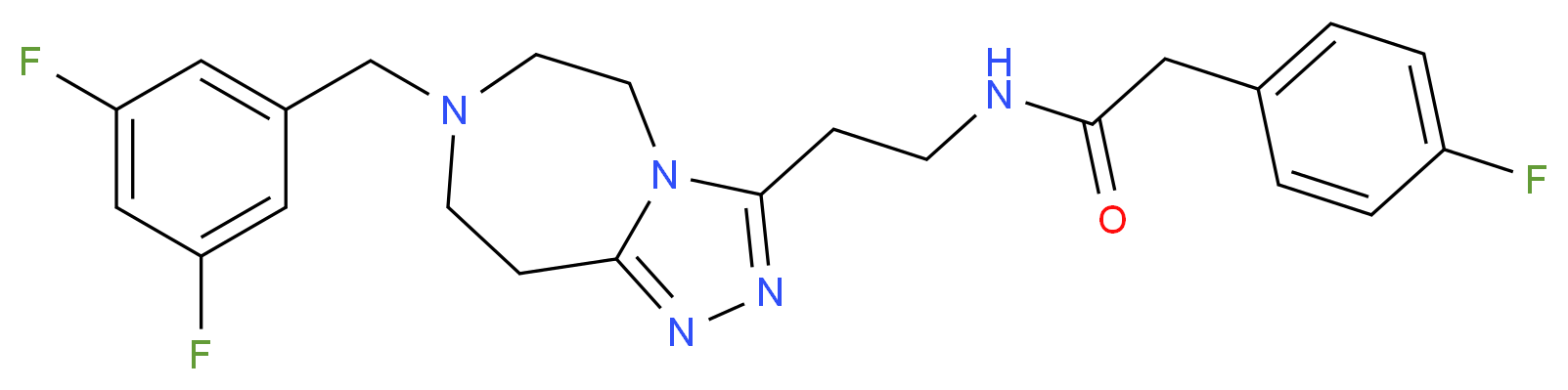 N-{2-[7-(3,5-difluorobenzyl)-6,7,8,9-tetrahydro-5H-[1,2,4]triazolo[4,3-d][1,4]diazepin-3-yl]ethyl}-2-(4-fluorophenyl)acetamide_Molecular_structure_CAS_)