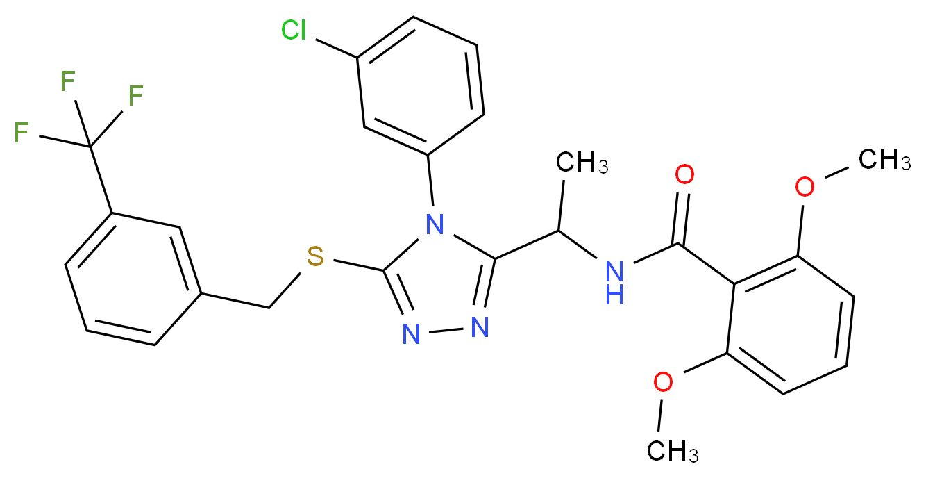 N-[1-(4-(3-chlorophenyl)-5-{[3-(trifluoromethyl)benzyl]thio}-4H-1,2,4-triazol-3-yl)ethyl]-2,6-dimethoxybenzamide_Molecular_structure_CAS_)