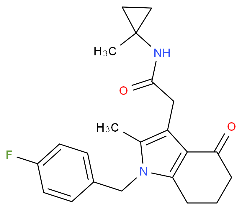 2-[1-(4-fluorobenzyl)-2-methyl-4-oxo-4,5,6,7-tetrahydro-1H-indol-3-yl]-N-(1-methylcyclopropyl)acetamide_Molecular_structure_CAS_)