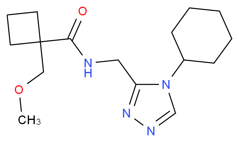 N-[(4-cyclohexyl-4H-1,2,4-triazol-3-yl)methyl]-1-(methoxymethyl)cyclobutanecarboxamide_Molecular_structure_CAS_)