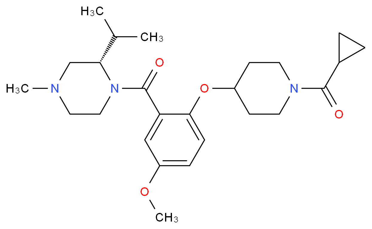 (2S)-1-(2-{[1-(cyclopropylcarbonyl)-4-piperidinyl]oxy}-5-methoxybenzoyl)-2-isopropyl-4-methylpiperazine_Molecular_structure_CAS_)