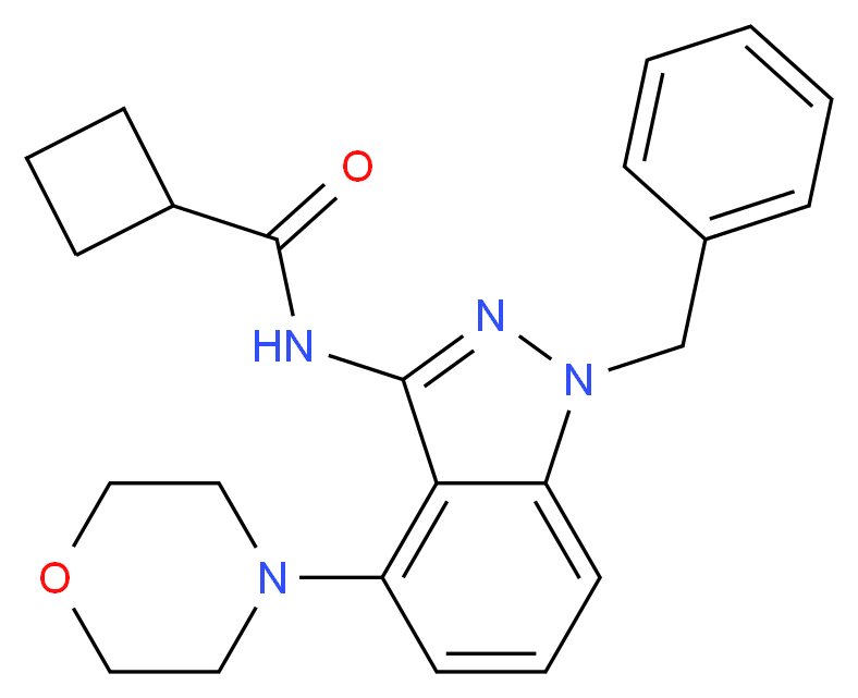 N-(1-benzyl-4-morpholin-4-yl-1H-indazol-3-yl)cyclobutanecarboxamide_Molecular_structure_CAS_)