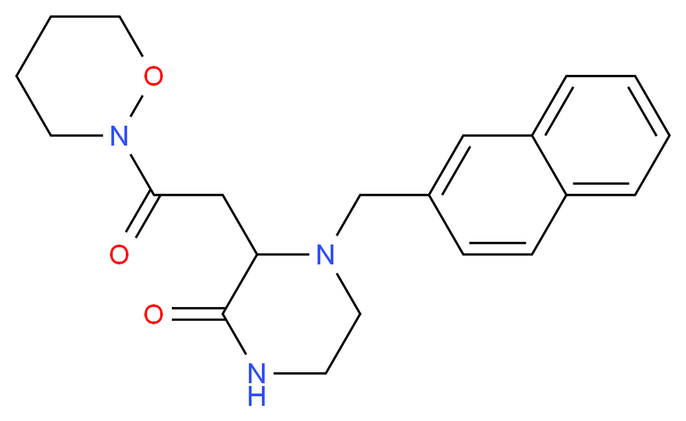 4-(2-naphthylmethyl)-3-[2-(1,2-oxazinan-2-yl)-2-oxoethyl]-2-piperazinone_Molecular_structure_CAS_)
