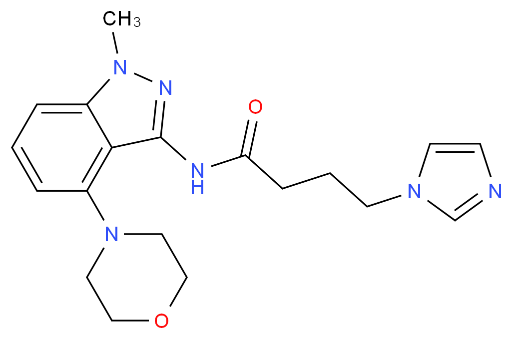 4-(1H-imidazol-1-yl)-N-(1-methyl-4-morpholin-4-yl-1H-indazol-3-yl)butanamide_Molecular_structure_CAS_)