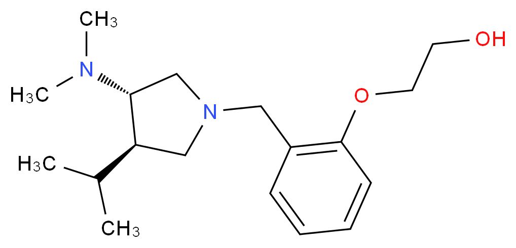 2-(2-{[(3S*,4R*)-3-(dimethylamino)-4-isopropylpyrrolidin-1-yl]methyl}phenoxy)ethanol_Molecular_structure_CAS_)