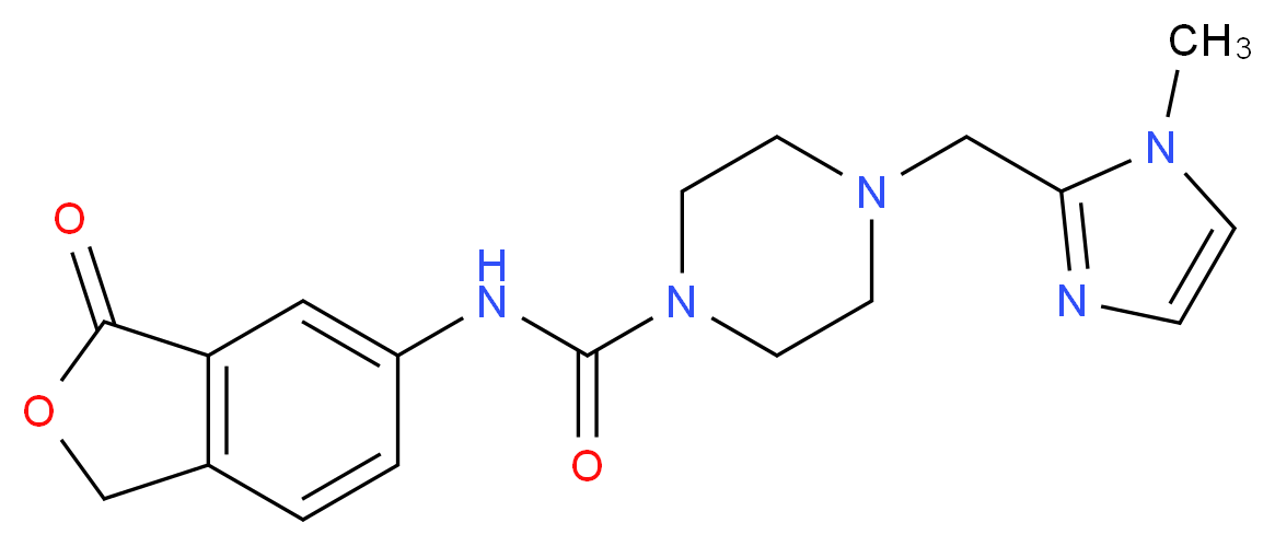 4-[(1-methyl-1H-imidazol-2-yl)methyl]-N-(3-oxo-1,3-dihydro-2-benzofuran-5-yl)piperazine-1-carboxamide_Molecular_structure_CAS_)