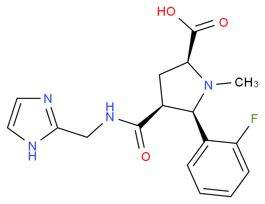 (2S*,4S*,5R*)-5-(2-fluorophenyl)-4-{[(1H-imidazol-2-ylmethyl)amino]carbonyl}-1-methylpyrrolidine-2-carboxylic acid_Molecular_structure_CAS_)
