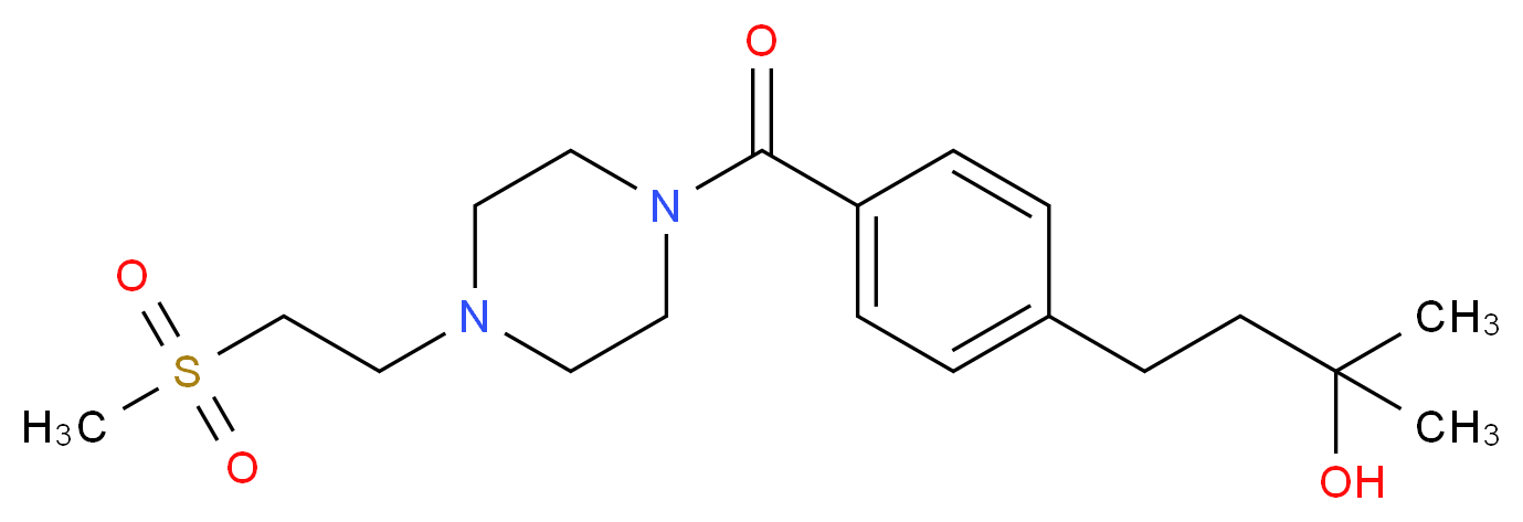 2-methyl-4-[4-({4-[2-(methylsulfonyl)ethyl]-1-piperazinyl}carbonyl)phenyl]-2-butanol_Molecular_structure_CAS_)