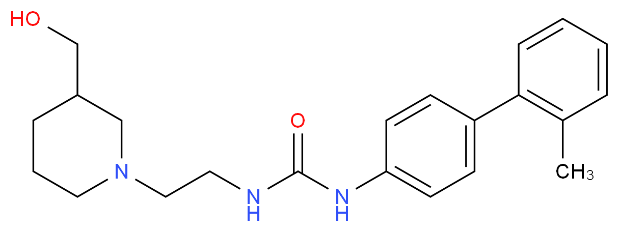 N-{2-[3-(hydroxymethyl)piperidin-1-yl]ethyl}-N'-(2'-methylbiphenyl-4-yl)urea_Molecular_structure_CAS_)