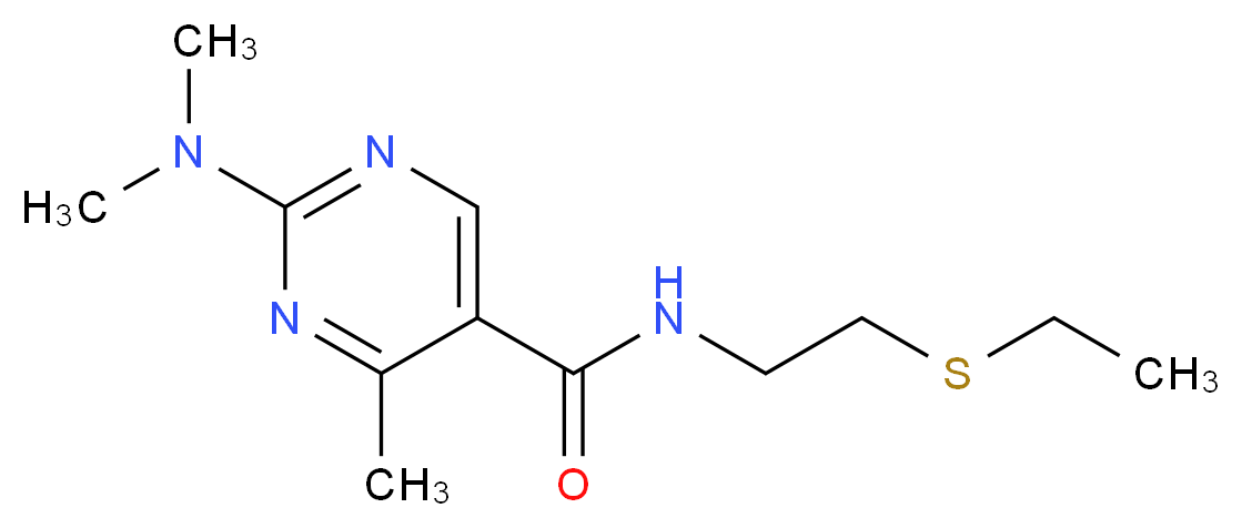 2-(dimethylamino)-N-[2-(ethylthio)ethyl]-4-methylpyrimidine-5-carboxamide_Molecular_structure_CAS_)