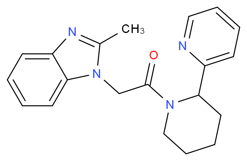 2-methyl-1-{2-oxo-2-[2-(2-pyridinyl)-1-piperidinyl]ethyl}-1H-benzimidazole_Molecular_structure_CAS_)