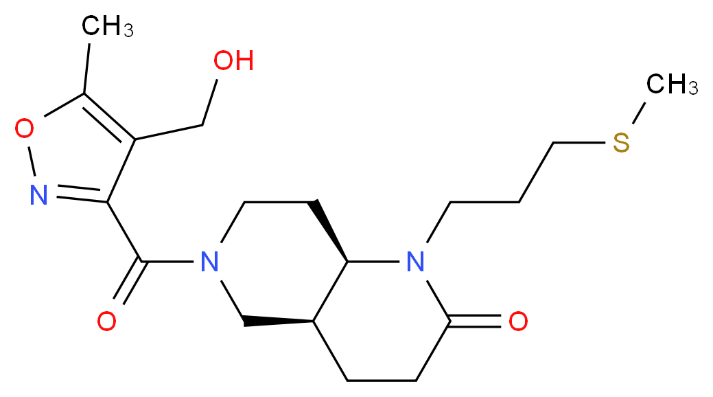 (4aS*,8aR*)-6-{[4-(hydroxymethyl)-5-methylisoxazol-3-yl]carbonyl}-1-[3-(methylthio)propyl]octahydro-1,6-naphthyridin-2(1H)-one_Molecular_structure_CAS_)