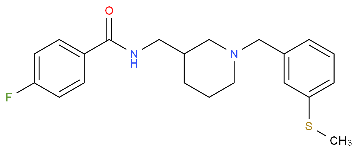 4-fluoro-N-({1-[3-(methylthio)benzyl]-3-piperidinyl}methyl)benzamide_Molecular_structure_CAS_)