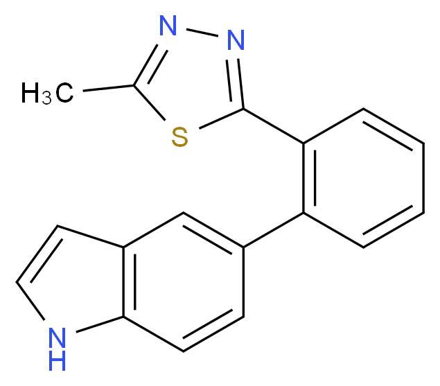 5-[2-(5-methyl-1,3,4-thiadiazol-2-yl)phenyl]-1H-indole_Molecular_structure_CAS_)