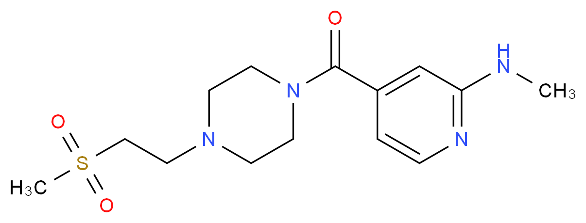 N-methyl-4-({4-[2-(methylsulfonyl)ethyl]piperazin-1-yl}carbonyl)pyridin-2-amine_Molecular_structure_CAS_)
