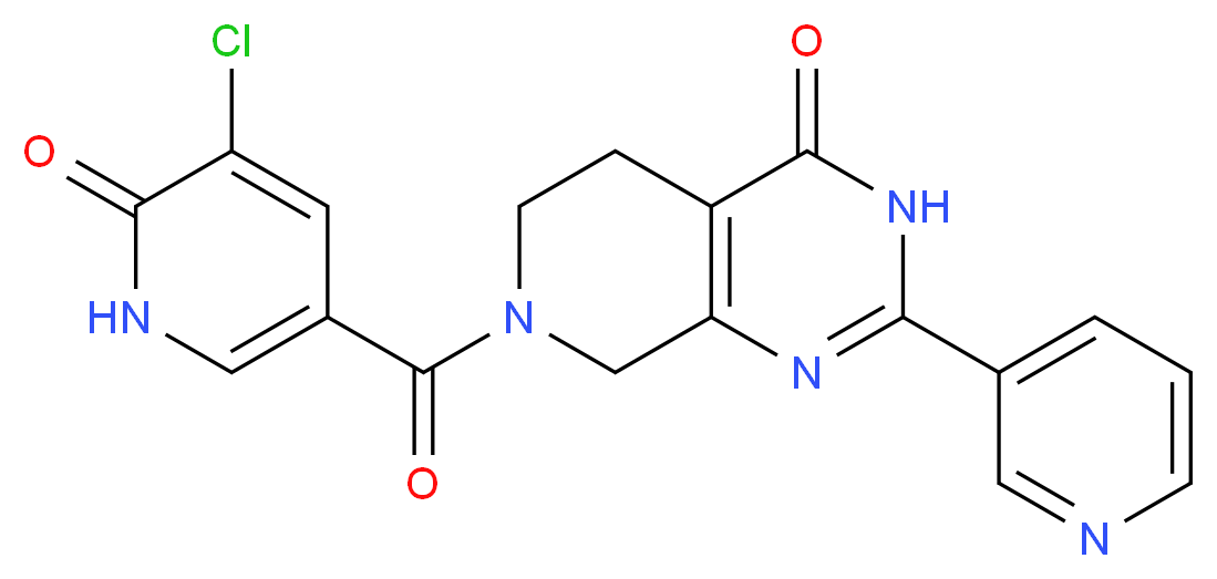 7-[(5-chloro-6-oxo-1,6-dihydropyridin-3-yl)carbonyl]-2-pyridin-3-yl-5,6,7,8-tetrahydropyrido[3,4-d]pyrimidin-4(3H)-one_Molecular_structure_CAS_)