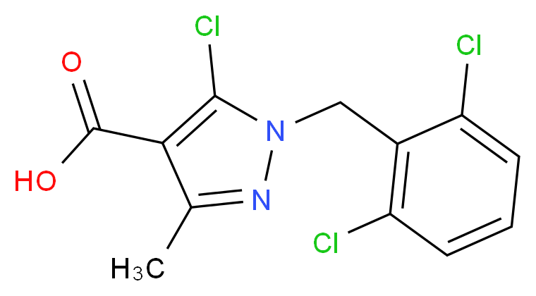 5-chloro-1-(2,6-dichlorobenzyl)-3-methyl-1H-pyrazole-4-carboxylic acid_Molecular_structure_CAS_)