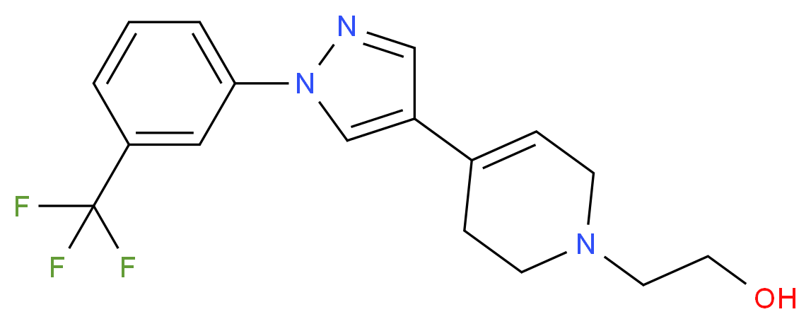 2-[4-{1-[3-(trifluoromethyl)phenyl]-1H-pyrazol-4-yl}-3,6-dihydropyridin-1(2H)-yl]ethanol_Molecular_structure_CAS_)